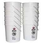 5 Gallon Plastic Bucket Heavy Duty White Paint Pail Storage Buckets 10-pack New