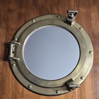 Vtg Brass Porthole Mirror Wall Decor 12  Nautical Maritime Ship Cabin Window