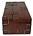 Vintage Korean Wood   Brass Hinged Lid Storage Document Box 16 