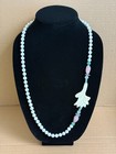 Lee Sands Necklace Asian White Agate Green Jade   Rose Quartz Hand Knotted Beads