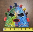 Handmade Ecuadorian Diablo Huma Mask Colorful Andean Folk Art Wall Decor 