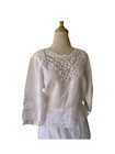 Vtg Cloudburst Collection White Linen Skirt Set English Embroidered Lace M As Is