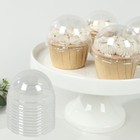 50 Clear Plastic Dome Lids For Cupcake Liners Wedding Party Events Decorations