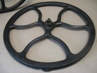 Antique Vtg Singer Treadle Sewing Machine Set 2 Cast Iron Belt Pulleys Wheels
