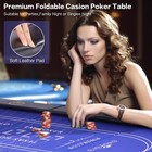 Poker Table 10 Player Texas Holdem Game Folding Casino Legs Cup Holders Metal