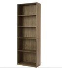 71  Tall 5-shelf Wood Bookcase Storage Adjustable Shelving Rustic Oak Bookshelf