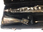 Vintage Woodwind Bass Clarinet W Bell  Neck   Hard Case No Mouthpiece Sold As Is