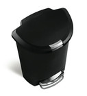 Simplehuman 13-gallon Plastic Step Trash Can With Slide-lock Lid  Black