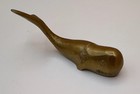 Moby Dick Small Brass Whale Figurine Paperweight  Gold Tone Brass Whale Decor