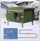 Heated Cat House For Outside  Outdoor Insulated Kitty Shelter With Heated Pad An