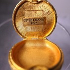 Estee Lauder Sand Castle Solid Perfume Compact Empty W pouch Enamel Accents 2002