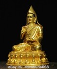 7 2  Old Tibet Copper Gold Carving Je Tsongkhapa Guru Marpa Buddha Statue
