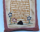 Vtg Primitive Americana Glory Bee Embroidery Handmade Cupboard Tuck Pillow 7  T