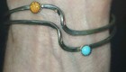 Vintage 925 Sterling Silver Genuine Turquoise   Coral Cuff Bracelet-6 5 -10g