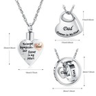 3 Pieces Heart Cross Cremation Urn Necklace For Ashes Keepsake Cremation Jewelry