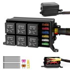 12v Fuse Relay Box Block 6 Relays   6 Way Atc ato Fuses For Auto Car Marine Boat
