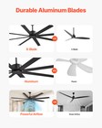 Vevor 84  Ceiling Fan Remote Control Quiet Reversible Dc Motor 8 Speed 8 Blade