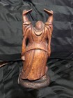 Old China Wood Carved  Happy Laugh Buddha Statue 7    Tall