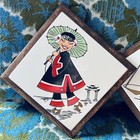 Vintage Mcm Kreiss   Co Asian Caricature Tiles Hand Painted Retro Wall Decor 7 