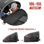 Motorcycle Tail Bag Waterproof Leather Storage Saddle Bag black