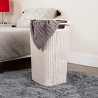 Mind Reader Slim Laundry Hamper With Lid  60l Clothes Basket  Wicker Design  Pla