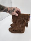  Vintage Leather Moccasins For Woman Size 6  In Fantastic Shape With Fringe 