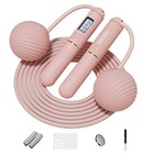  Cordless Jump Rope With Counter - Ropeless Jump Rope 2 In 1 Pink With Block