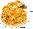 4 Pack Feng Shui Money Frog   Lucky Coin  Fortune Toad Statue Lucky Charm Wealth