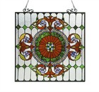 Stained Glass Tiffany Style Window Panel Arts   Crafts Mission 25x25 Suncatcher