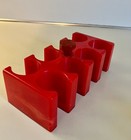 Viintage Small Cherry Red Marbled Catalin Bakelite Poker Chip Caddy W   Chips