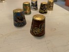 Vintage Chinese Cloisonn   Enamel Thimble Set Of Six Animal Designs