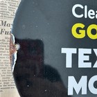 Vintage 1948 Texaco Motor Oil Clean Clear Golden 12 Inch Porcelain Enamel Sign