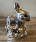 Arthur Court Silver Plate Aluminum Bunny Rabbit Coin Bank  New In Box