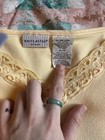 White Stag Woman Warm Lemon 100  Cotton Lace Trim V-neck Top Size 2x  18w 20w 