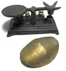 Small Vintage Cast Iron Scale With 4 Original Weights 5 