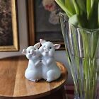 Handmade Ceramic Pig Figurine     Adorable Duo With Gold Accents