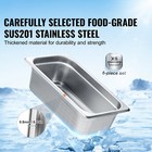 6 Pack 4  Deep Steam Table Pans Hotel Food Prep Pan Stainless Steel 1 3 Size