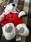 Vintage 1999 Coca Cola Bean Bag Plush 30th Anniversary Polar Bear In Red Vest