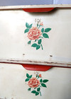 Vintage Metal Bread Box Pie Safe Metal Vented Roses 2 Tier Large Grannyware