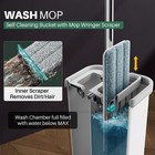 Joymoop Mop   Bucket  Hands-free Wringer  Flat Floor Mop  5 Microfiber Pads