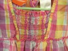 Vintage Girls Nickelodeon Dora Explorer Plaid Top Shirt Smocked 4t Embroidered