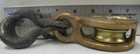 Single Block Pulley  Bronze Brass  Vintage  With Galvanized Sister Hooks  Garco