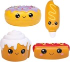 4 Pcs Squishies Hot Dog Cake Bread Donut Kawaii Scented Soft Slow Rising Sque   