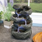 Stacked Rocks Polyresin Indoor Water Fountain With Led - 10 5 In By Sunnydaze