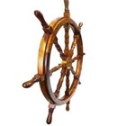 Large 36  Ship Steering Wheel Wooden Antique Teak Brass Nautical Pirate Ship s