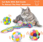 Cat Toys Balls  6pcs Woolen Yarn Cat Ball Toy With Bell Inside  Interactive Kitt