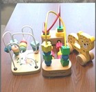 Toddler Wooden Educational Toy Bundle - Bead Mazes   Rolling Animal Toy
