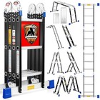 Step Ladder   12ft Multi-purpose Aluminium Folding Extension Ladders  