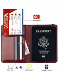 Slim Leather Passport Wallet Cover    Multi-card   Boarding   pass Holder  Rfid   safe