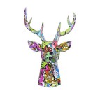Decorative Ornament Colorful Resin Deer Head For Living Room  Bedroom  And Study